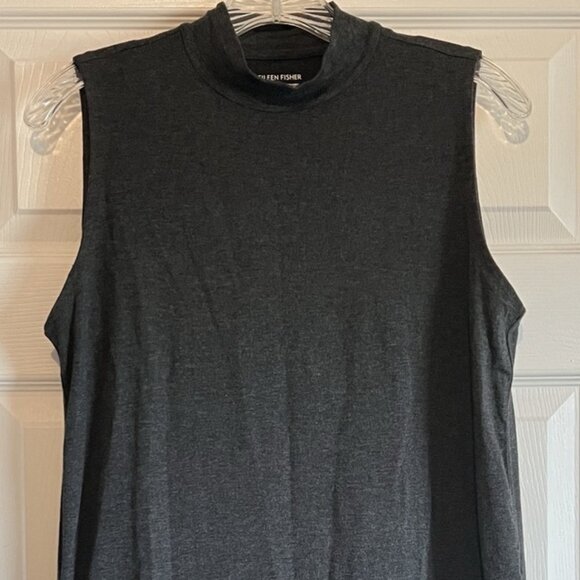 EILEEN FISHER‎ Fine Jersey Mock Neck Tank Top • Petite Petite • charcoal gray - Picture 1 of 4